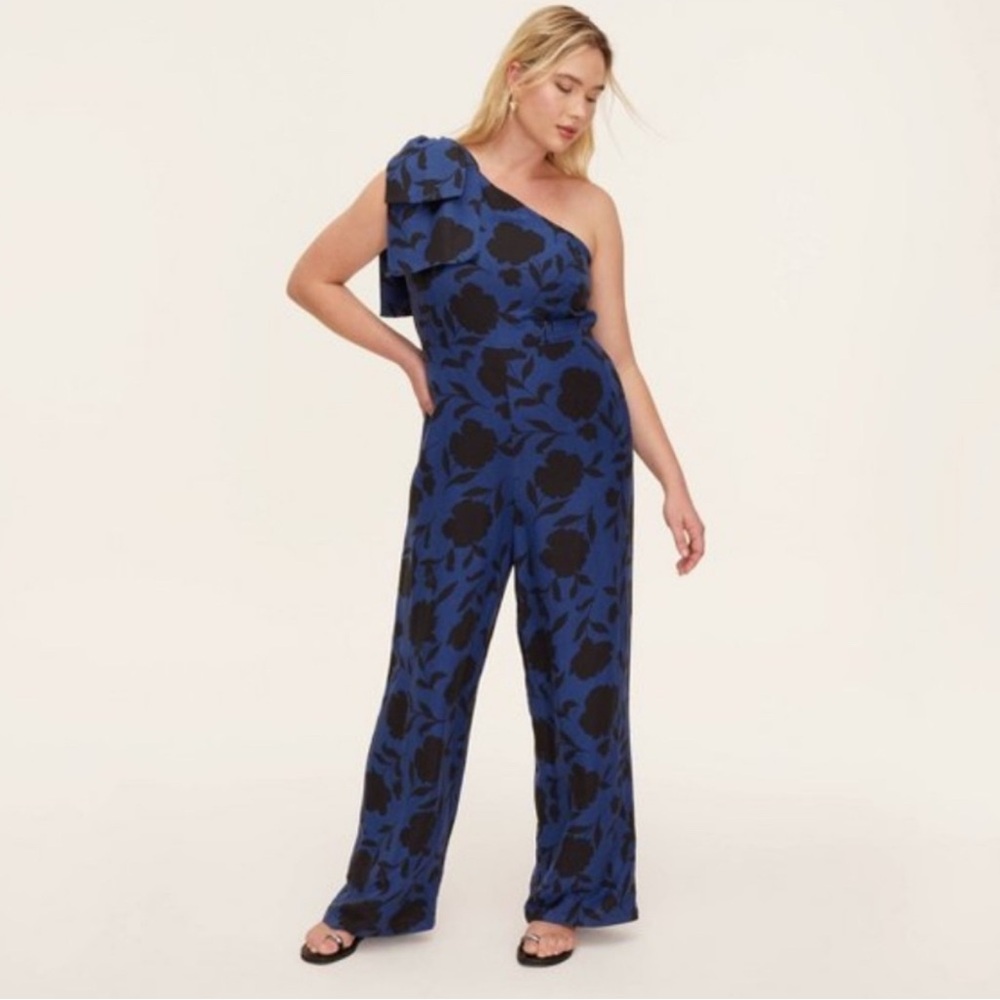 Kate spade for target One-Shoulder Blue Floral Jumpsuit